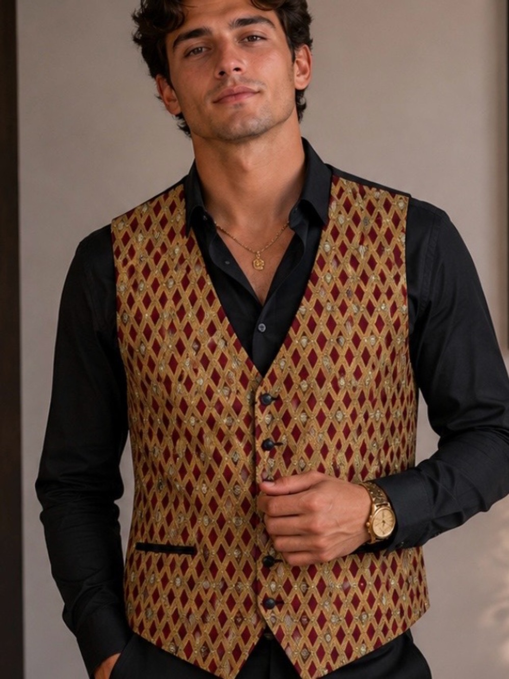 Vintage Fumagalli's Italian Brand Luxury Formal Waistcoat Vest